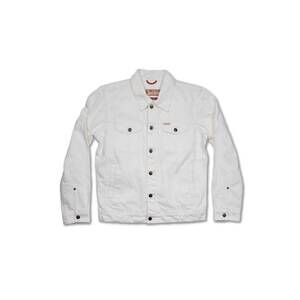 NEW IRON & RESIN men's bull denim sand jacket in white
